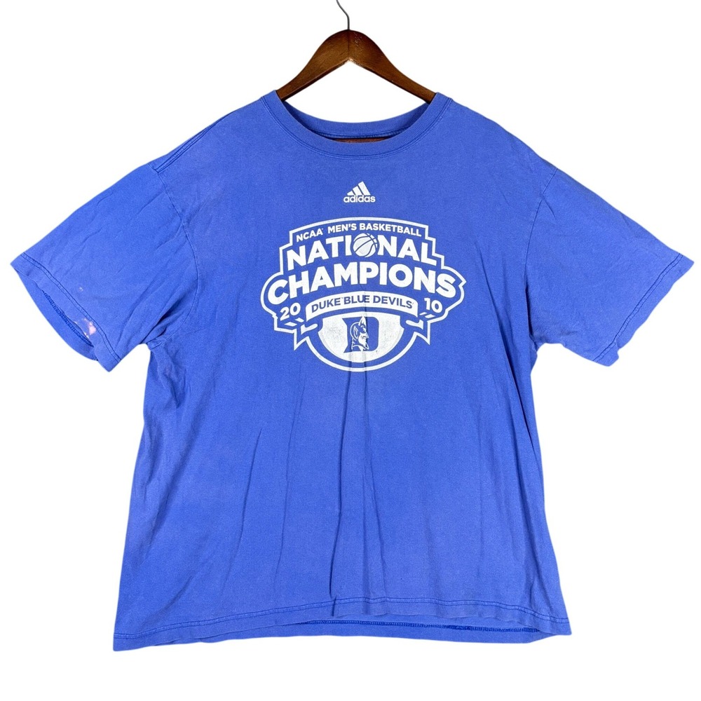 Adidas Duke Blue Devils 2010 NCAA National Champions T-Shirt Mens XL Blue Cotton
